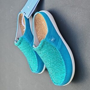 Revitalign Siesta Slide Sequin Mule Shoes In Biscay Bay Sz 6